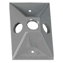 BWF RC-3V Lampholder Cover, 4-1/2 in L, 2-7/8 in W, Rectangular, Metal, Gray, Powder-Coated