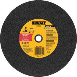 DeWALT DW8005 Cutting Wheel, 10 in Dia, 7/64 in Thick, 5/8 in Arbor, 24 Grit, Very Coarse, Aluminum Oxide Abrasive