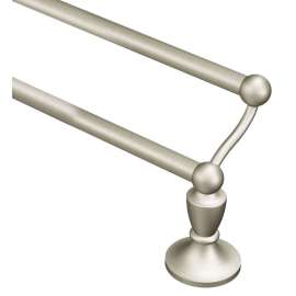 Moen DN8222BN Towel Bar, 24 in L Rod, Brass, Brushed Nickel, Surface Mounting
