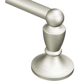 Moen DN8224BN Towel Bar, 24 in L Rod, Brass, Brushed Nickel, Surface Mounting
