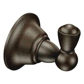 Moen Sage Series DN6803ORB Robe Hook, 30 lb, 1-Hook, Zinc, Oil-Rubbed Bronze, Wall Mounting