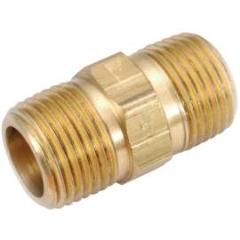 Anderson Metals 756122-04 Pipe Nipple, 1/4 in, MPT, Brass, 1 in L