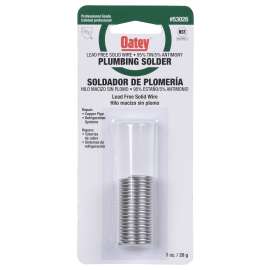 Oatey 53026 Plumbing Wire Solder, 1 oz Carded, Solid, Silver, 450 to 464 deg F Melting Point