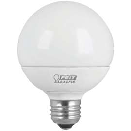 Feit Electric G2560/10KLED/3 LED Lamp, Globe, G25 Lamp, 60 W Equivalent, E26 Lamp Base, White, Warm White Light