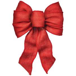 Holidaytrims 6122 Wired Bow, Burlap, Red
