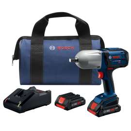 Bosch HTH181-B25 Impact Wrench Kit, Battery Included, 18 V, 4 Ah, 1/2 in Drive, Square Drive, 2100 ipm