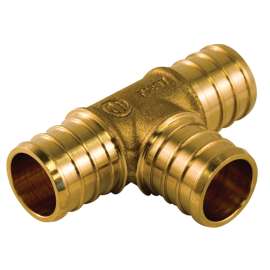 aqua-dynamic 9778-433 Pipe Fitting Tee, 3/4 x 1/2 x 3/4 in, Brass