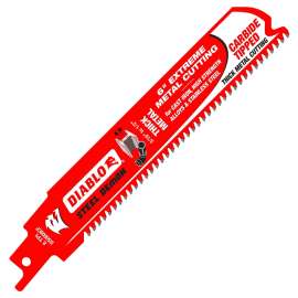 Diablo DS0608CFC Reciprocating Saw Blade, 1 in W, 6 in L, 8 TPI, Carbide Cutting Edge