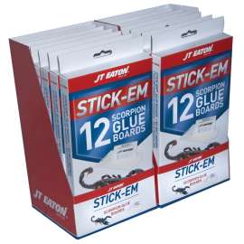 J.T. EATON STICK-EM 198-12 Scorpion Glue Trap, Solid, Characteristic Petroleum, Clear/Pale Yellow Pack
