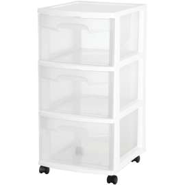Sterilite 28308002 Drawer Cart, 3-Drawer, Plastic, 12-5/8 in OAW, 14-1/2 in OAH, 24 in OAD