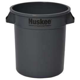 CONTINENTAL COMMERCIAL 1001GY Trash Receptacle, 10 gal Capacity, Plastic, Gray