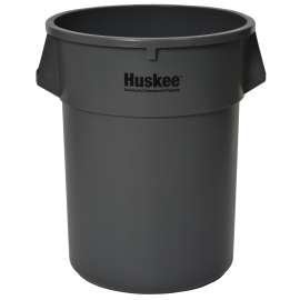 CONTINENTAL COMMERCIAL 5500GY Trash Receptacle, 55 gal Capacity, Plastic, Gray