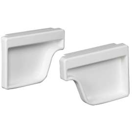 GUTTER END CAP SET WHITE VINYL
