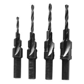 GENERAL 34ST Pilot Bit Set, Adjustable, 4-Piece, HSS, Black Oxide