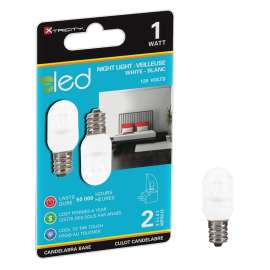 Xtricity 1-60001 LED Bulb, Decorative, C7 Lamp, 1 W Equivalent, Candelabra Lamp Base, Cool White Light