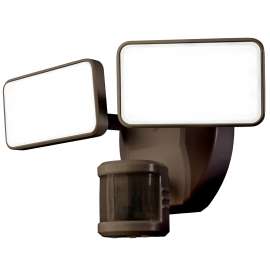 Heath Zenith HZ-5835-BZ Security Light, 120 V, 2-Lamp, LED Lamp, Daylight Light, 2100 Lumens Lumens, 5000 K Color Temp