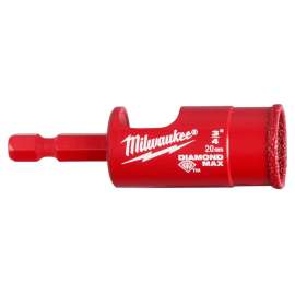 Milwaukee Diamond Plus 49-56-0515 Hole Saw, 3/4 in Dia, 1 in D Cutting, Diamond Grit Cutting Edge