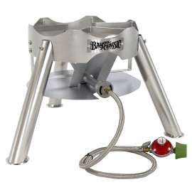 Bayou Classic SS31 Burner, 1-Burner, Propane, 58,000 Btu, Manual Ignition, Stainless Steel