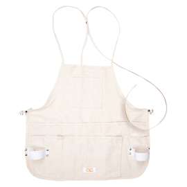CLC Tool Works Series C10 Bib Apron, 29 to 46 in Waist, Cotton, White, 12-Pocket