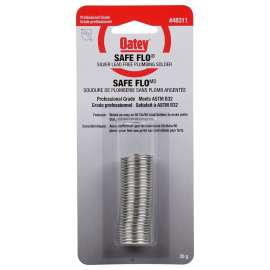 Oatey Safe-Flo 48311 Wire Solder, 28 g Carded, Solid, Silver Gray, 215 to 237 deg C Melting Point