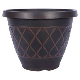 Southern Patio HDR-054849 Planter, Round, Resin, Brown