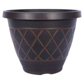 Southern Patio HDR-054832 Planter, Round, Resin, Brown