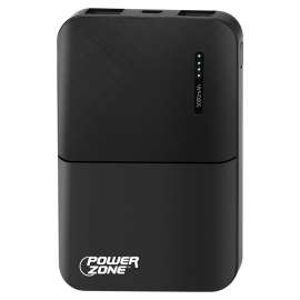 PowerZone S62 Power Bank, 5000 mAh Capacity, Black
