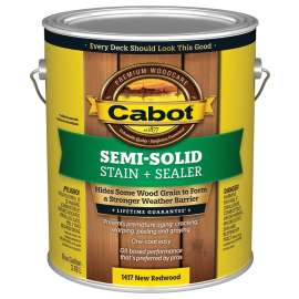 Cabot 140.0001417.007 Deck and Siding Stain, Natural Flat, New Redwood, Liquid, 1 gal