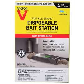 Victor Fast-Kill M915 Mouse Bait Station, 2 -Opening, Plastic
