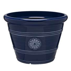 Southern Patio CMX-064718 Planter, Navy Blue/White