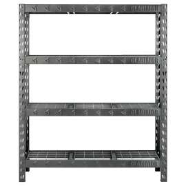 GLADIATOR GARS604TEG Rack Shelf, 7200 lb Capacity, 4-Shelf, 60 in OAW, 18 in OAD, 72 in OAH, Hammered Granite