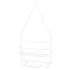 Simple Spaces SS-SC-25-PE-3L Shower Caddy, 2-Shelf, Steel, 10 in OAW, 19 in OAH, 4-1/4 in OAD, 10 lb