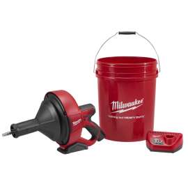 Milwaukee M12 Series 2571-21 Drain Snake Kit, Electric, 5/16 in Dia Cable, 25 ft L Cable