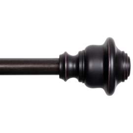 Kenney Fast Fit KN75243 Curtain Rod, 5/8 in Dia, 66 to 120 in L, Steel, Weathered Brown