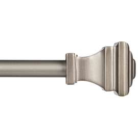 Kenney Fast Fit KN75244 Curtain Rod, 5/8 in Dia, 36 to 66 in L, Steel, Pewter