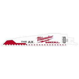 Milwaukee 48-01-2021 Reciprocating Saw Blade, 1 in W, 6 in L, 5 TPI, HSS Cutting Edge