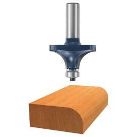 Bosch 85596M Roundover Bit, 1-3/4 in Dia Cutter, 7/8 in L Cutting, 2-7/8 in OAL, 1/2 in Dia Shank, Carbide