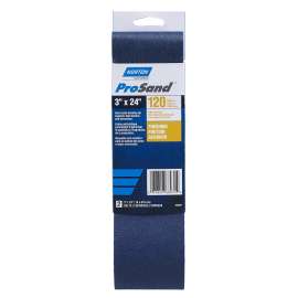 NORTON ProSand R811/R816/R831 07660768231 Portable Abrasive Belt, 3 in W, 24 in L, 120 Grit, Medium
