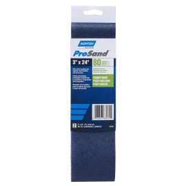 NORTON ProSand R811/R816/R831 07660768232 Portable Abrasive Belt, 3 in W, 24 in L, 80 Grit, Coarse