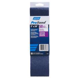 NORTON ProSand R811/R816/R831 07660768233 Portable Abrasive Belt, 3 in W, 24 in L, 50 Grit, Coarse