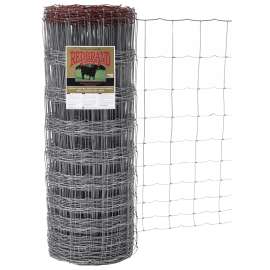 Red Brand 70092 Field Fence, 330 ft L, 54 in H, 14-1/2 Gauge, Steel, Galvanized