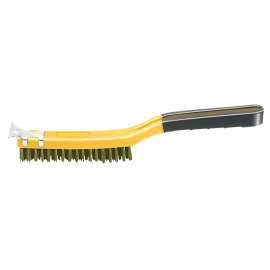 ALLWAY TOOLS SB319/BB Wire Brush with Scraper, Brass Bristle