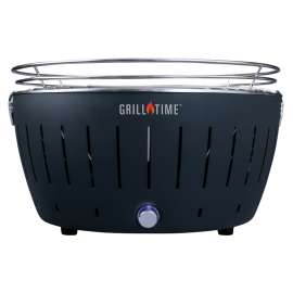 Grill Time TAILGATER GTX UPG-G-18 Charcoal Grill, Anthracite Gray, Stainless Steel Body