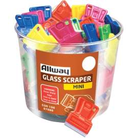 ALLWAY TOOLS GSM100 Mini Glass Scraper, 1-1/2 in W Blade, 1-Edge, Razor Blade, Plastic Handle