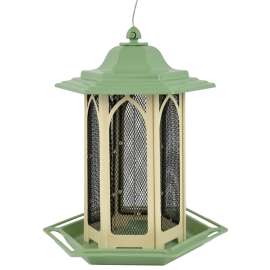 Perky-Pet GAZ01 Bird Feeder, Gazebo, 3.5 lb, Mixed Seed, Metal/Plastic, Pistachio Green, Hanging Mounting