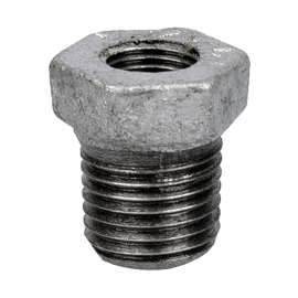 Worldwide Sourcing Pipe Reducing Hexagonal Bushing, 1/4 X 1/8 In, Mip X Fip, Malleable Iron, Galvanized