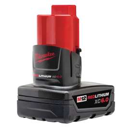 Milwaukee M12 48-11-2460 Rechargeable Battery Pack, 12 V Battery, 6 Ah