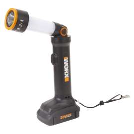WORX WX027L Multi-Function Flashlight, 1.5 Ah, Lithium-Ion Battery, LED Lamp, 130 Lumens, Black