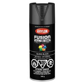 Krylon Fusion All-In-One 427020007 Paint and Primer, Gloss, Black, 12 oz, Can