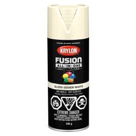 Krylon Fusion All-In-One 427060007 Paint and Primer, Gloss, Dover White, 12 oz, Can